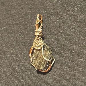 Black tourmaline Protection Pendant with Spiral